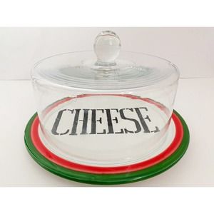 Cheese Dome Cover Plate Joseph Magnin Italy 19th century Vintage Blown Glass